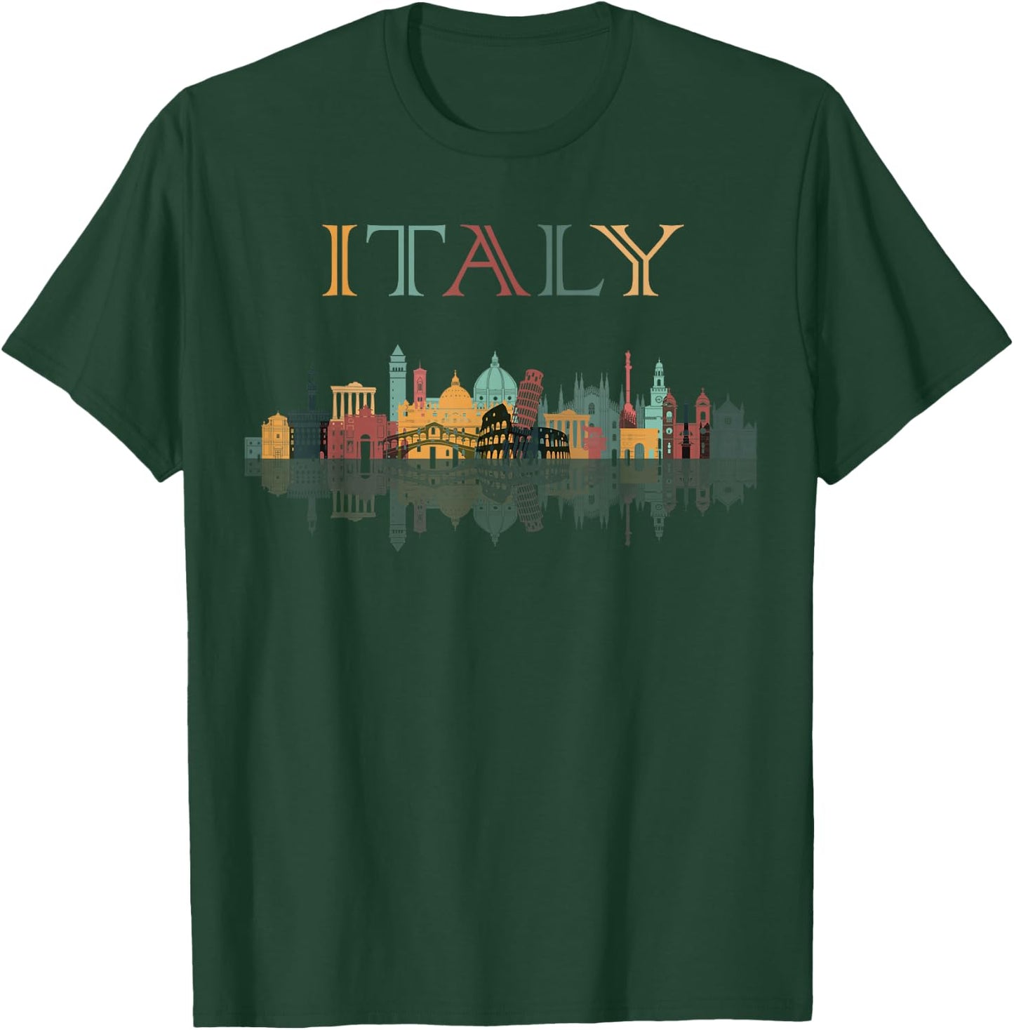 Colorful Travel around Italy Family Shirt European Vacation T-Shirt - T-Shirt | Forest