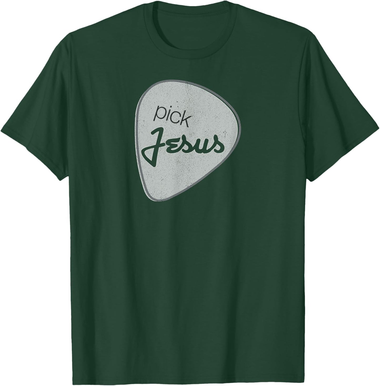 Pick Jesus Shirt Vintage Christian Guitar Pick T-Shirt - T-Shirt | Forest