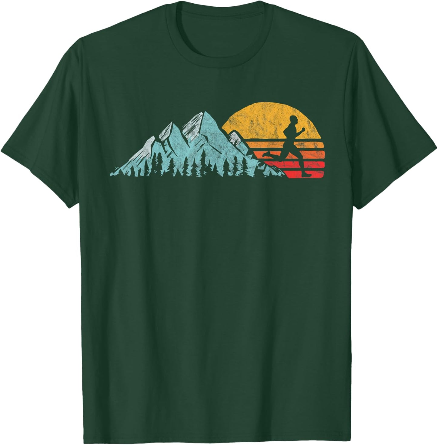 Mountain Runner - Retro Style Vintage Running T-Shirt - T-Shirt | Forest