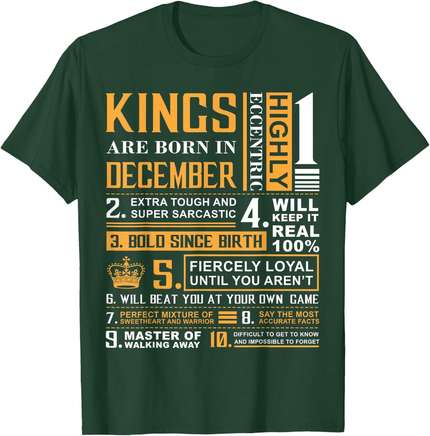 Birthday Gifts - Kings are Born In December T-Shirt - T-Shirt | Forest