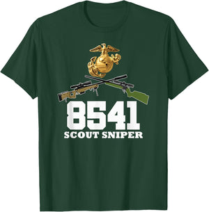 Eagle Globe Anchor 8541 MOS Sniper One Shot One Kill T shirt T-Shirt - T-Shirt | Forest