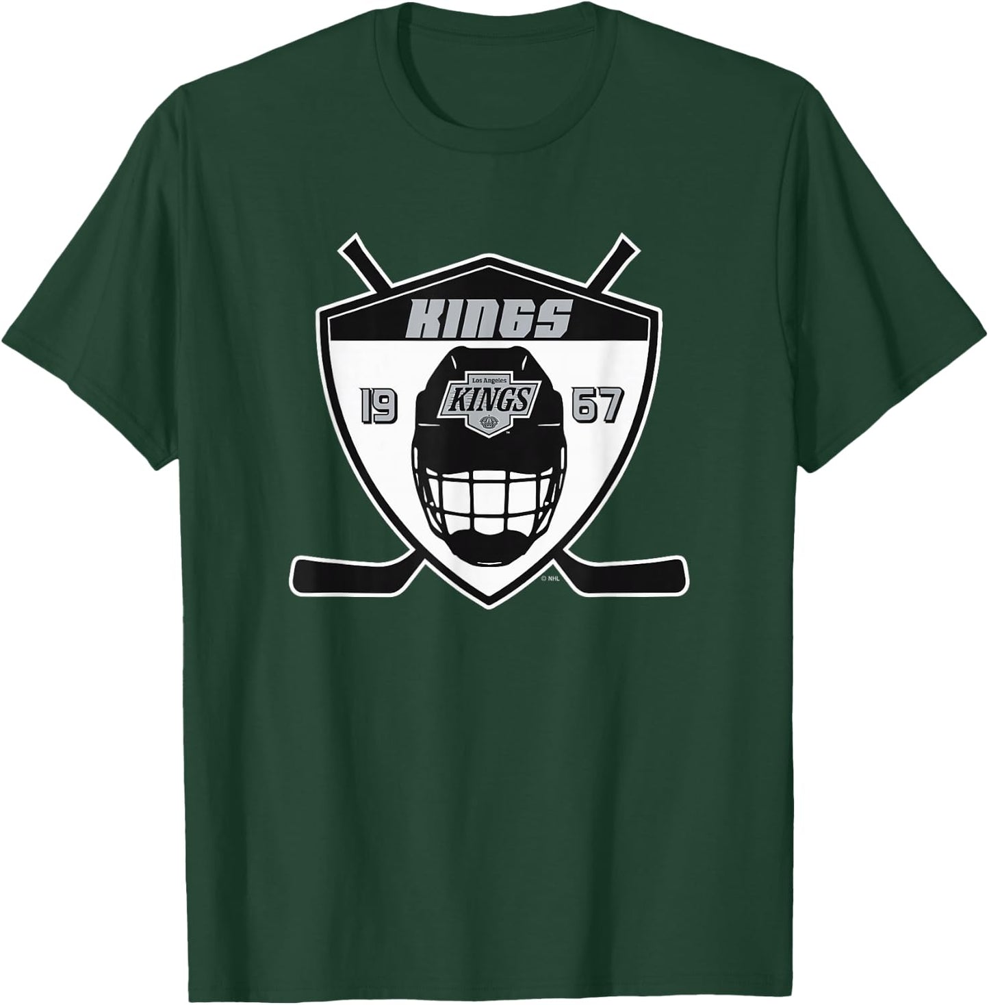 Los Angeles Kings Shield Dark Heather Officially Licensed T-Shirt - T-Shirt | Forest