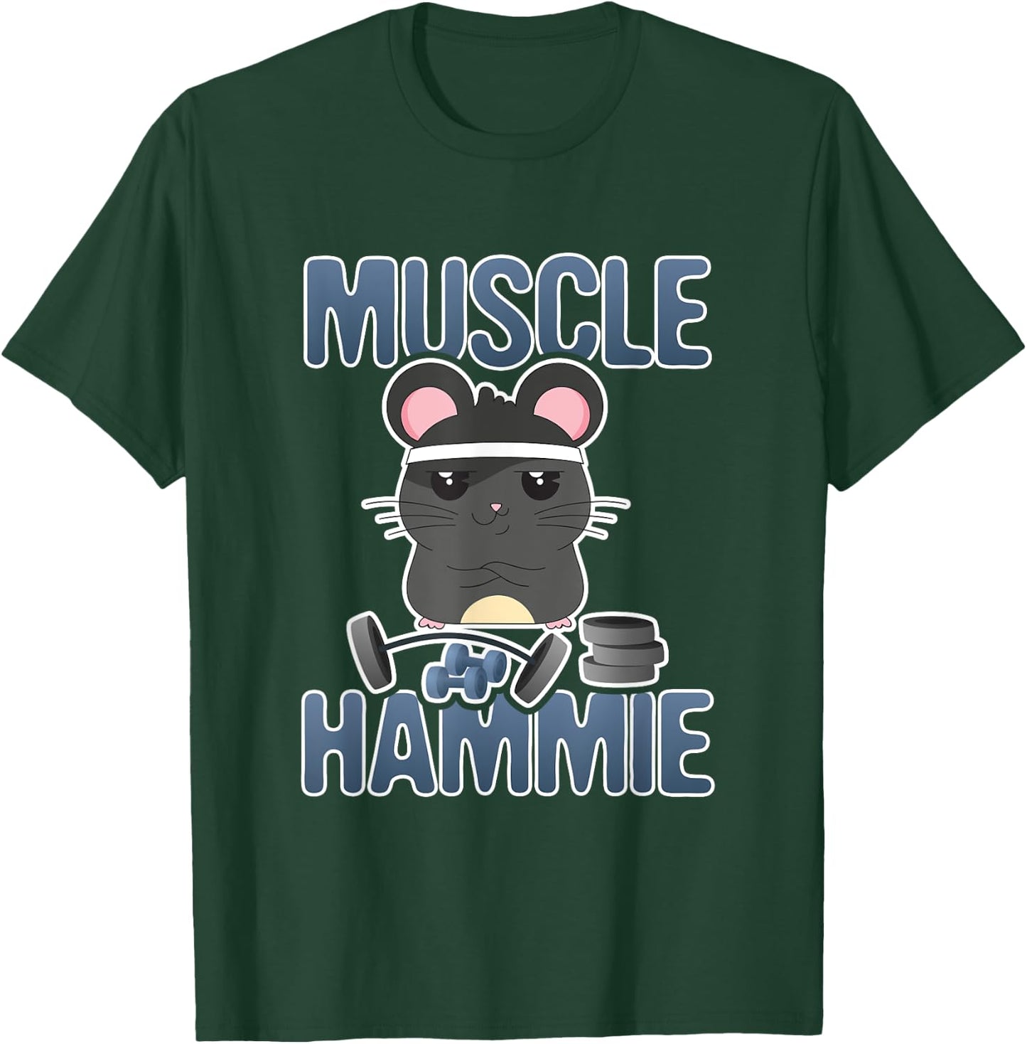 Muscle Hammie Funny Hamster Gym Work Out T-Shirt - T-Shirt | Forest