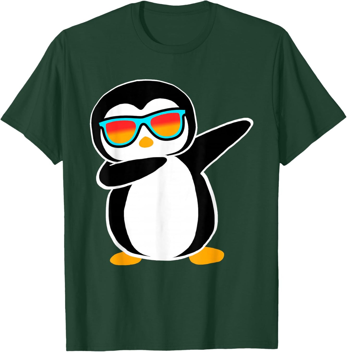 Dabbing Penguin Cute Animal Birthday Party Gift T-Shirt - T-Shirt | Forest