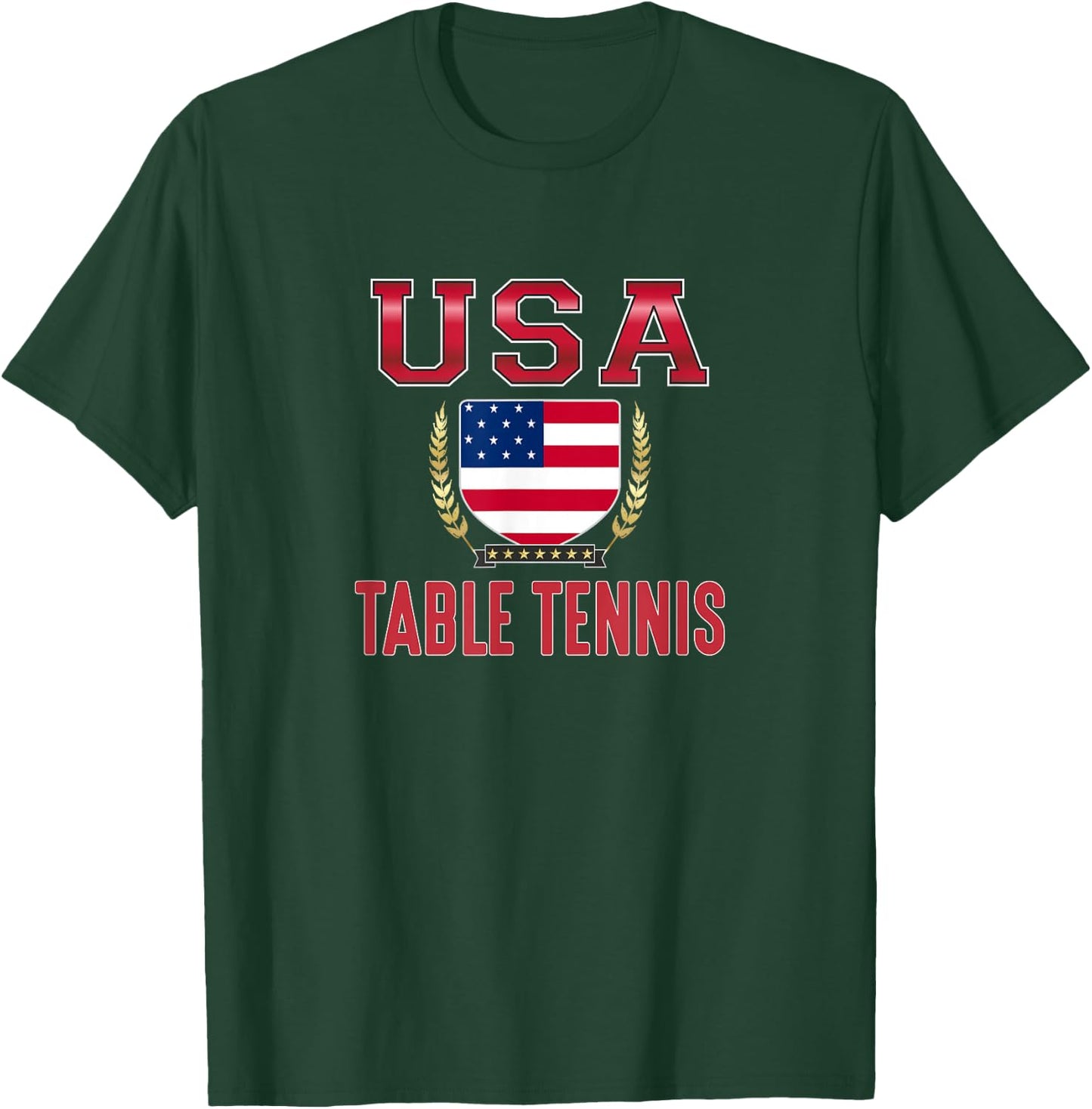 USA Table Tennis T-Shirt - T-Shirt | Forest
