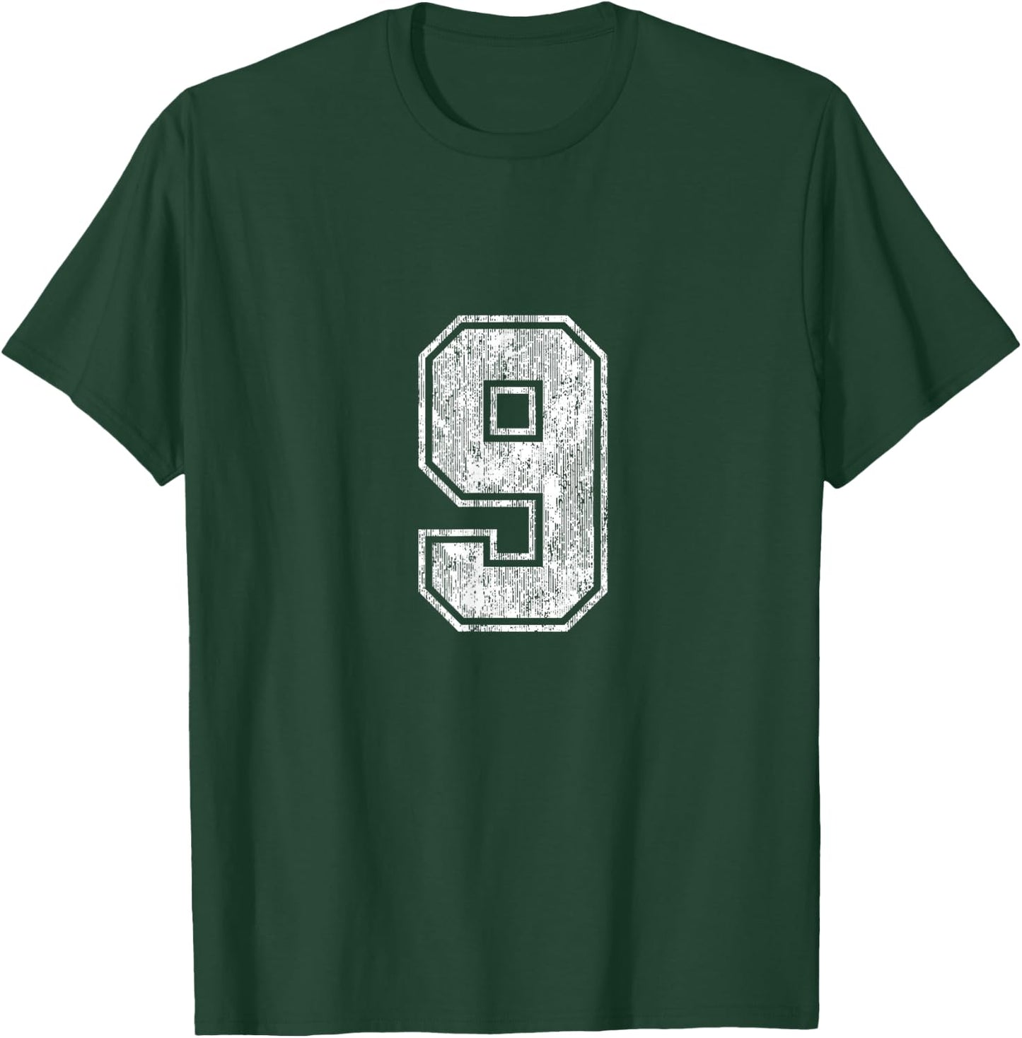Number 9 Vintage Nine Sports Design T-Shirt - T-Shirt | Forest