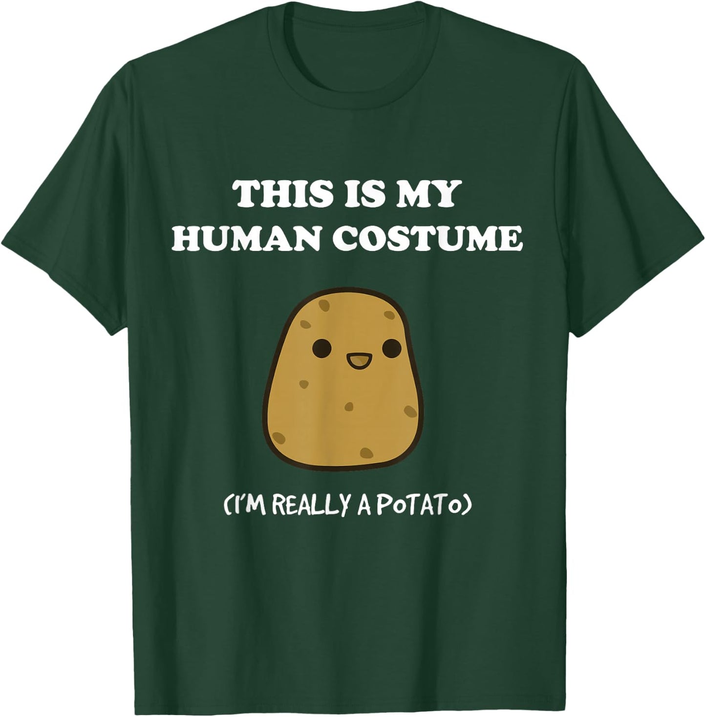 Funny Potato Humour This is My Human Costume Halloween Potato T-Shirt - T-Shirt | Forest