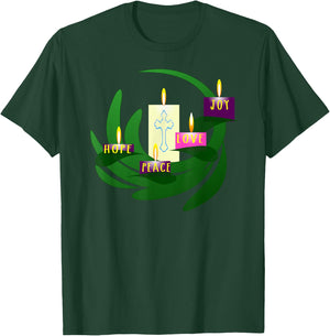 Advent Wreath Christmas Candles T Shirt T-Shirt - T-Shirt | Forest