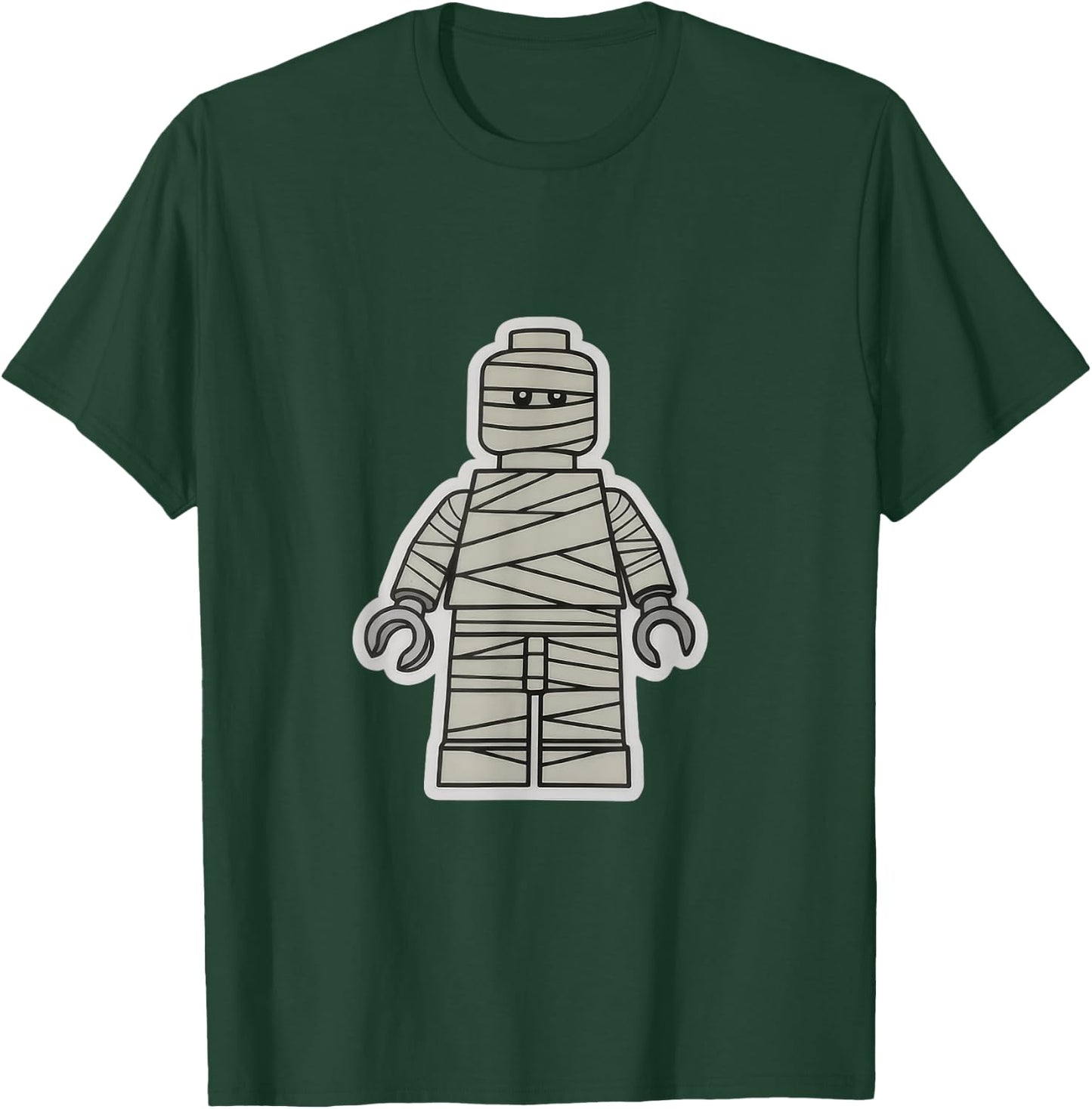 Halloween Building Brick Man - Mummy T-Shirt - T-Shirt | Forest