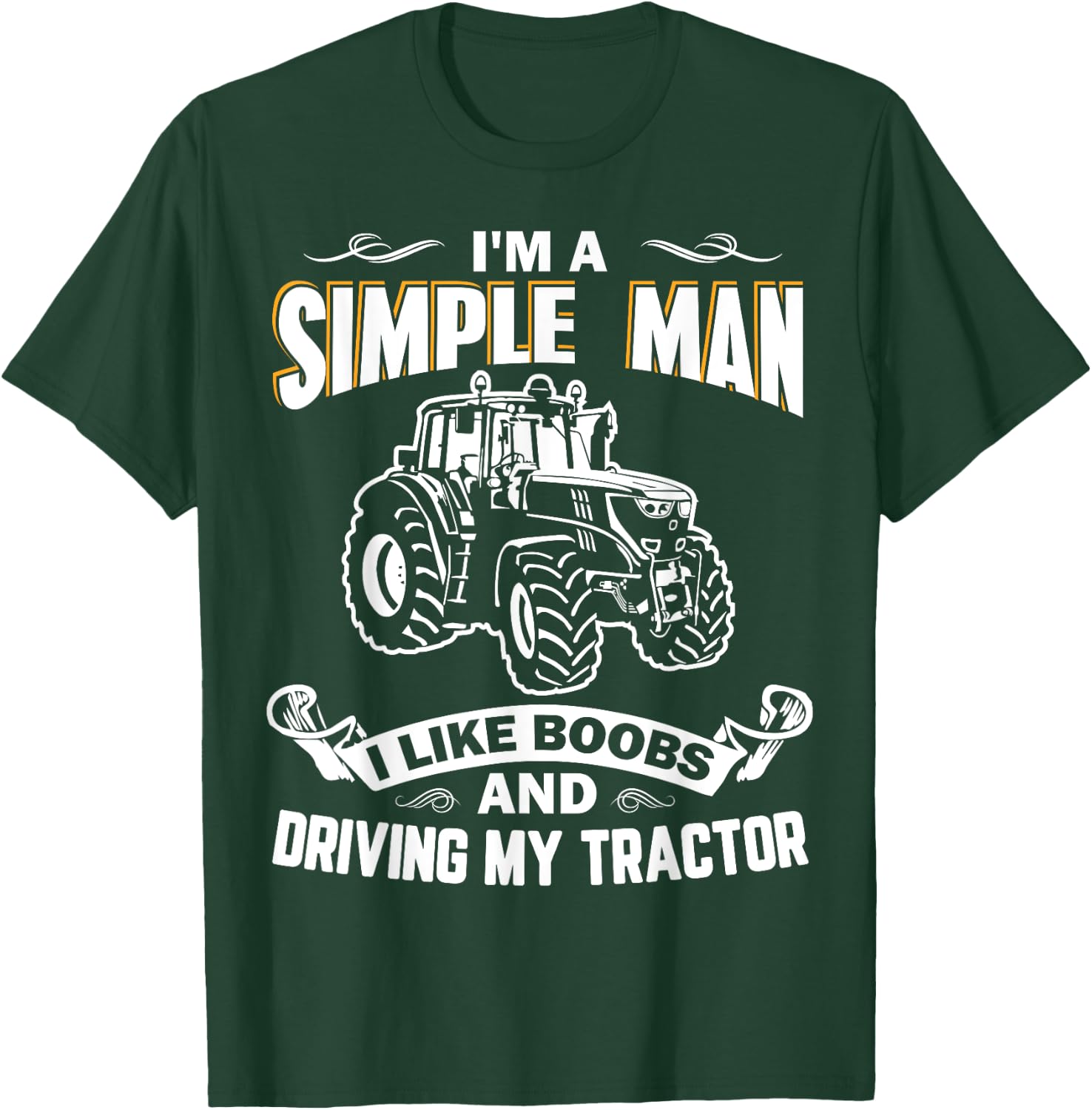 I Like Boobs And Driving My Tractor Farming Plowing T-Shirt - T-Shirt | Forest
