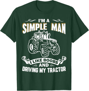 I Like Boobs And Driving My Tractor Farming Plowing T-Shirt - T-Shirt | Forest