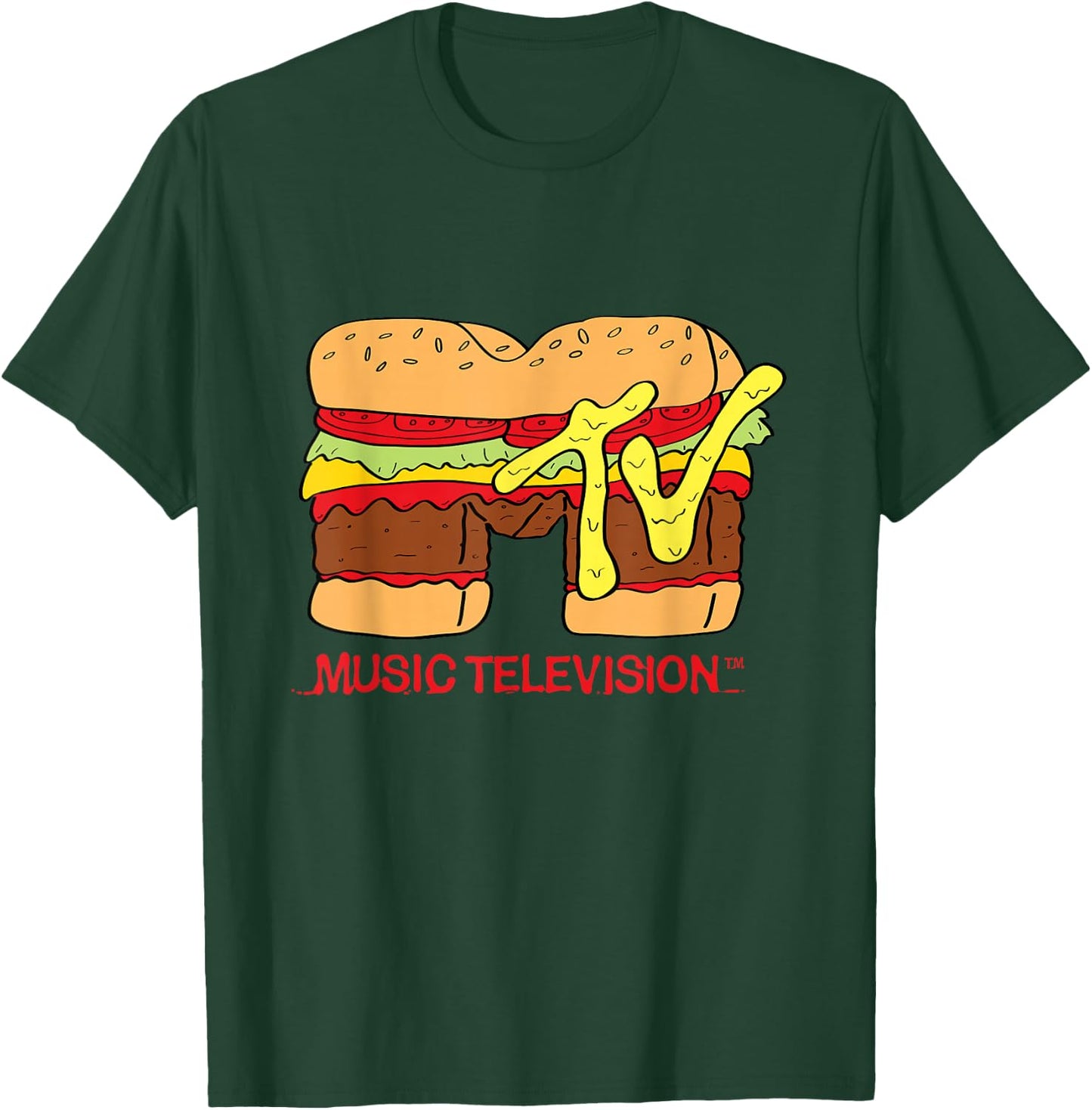 MTV Classic Logo Hamburger Design T- Shirts T-Shirt - T-Shirt | Forest