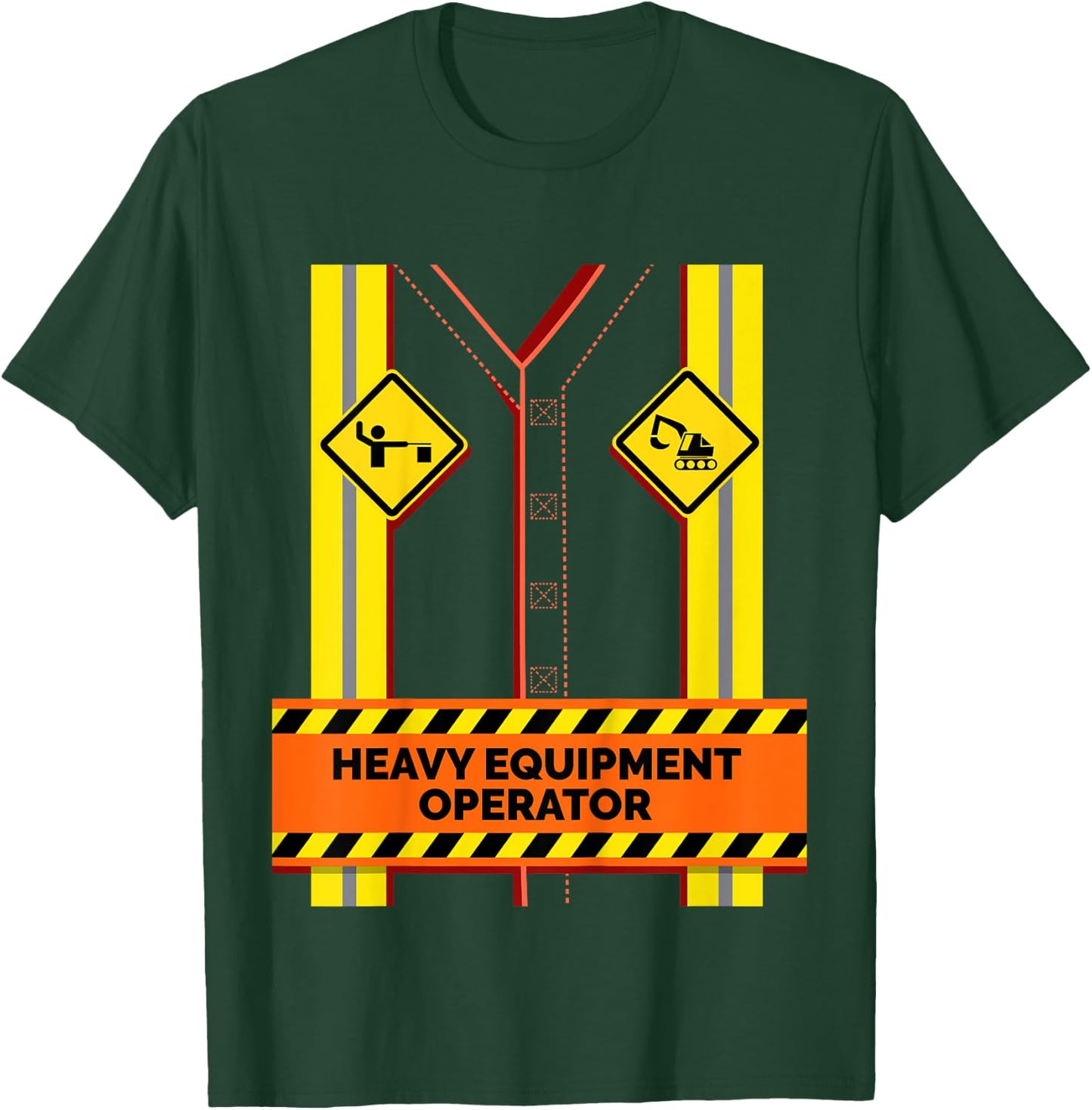 Kids Kids Construction Worker Costume Boys Equipment Operator T-Shirt - T-Shirt | Forest