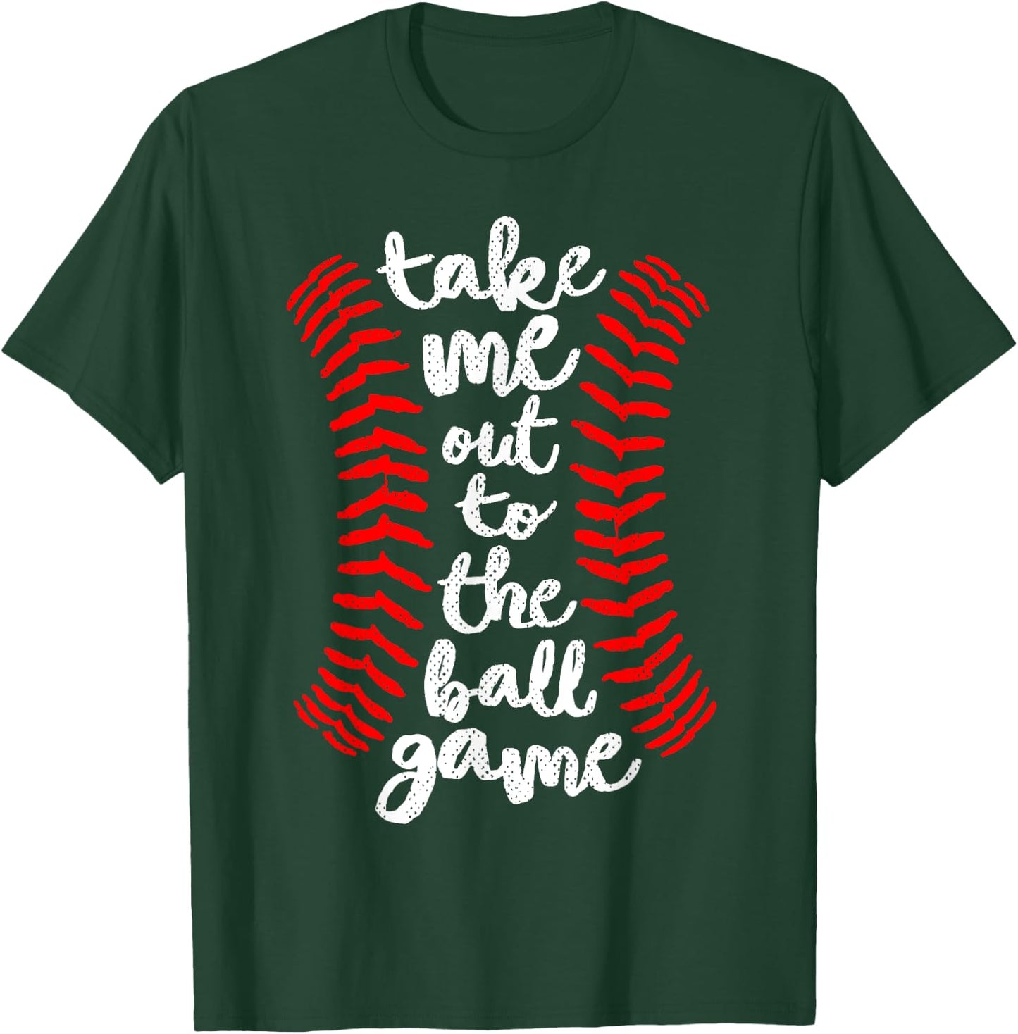 Take Me Out Ball Game Shirt Baseball Song Red Blue Black T-Shirt - T-Shirt | Forest