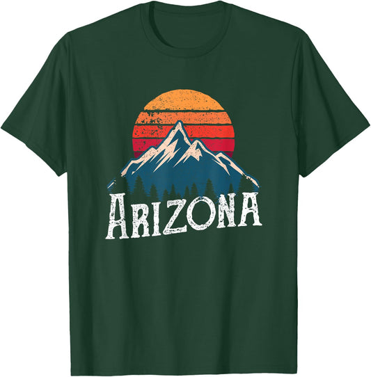 Vintage Retro AZ, Arizona Mountains Outdoor Wildness T-Shirt - T-Shirt | Forest
