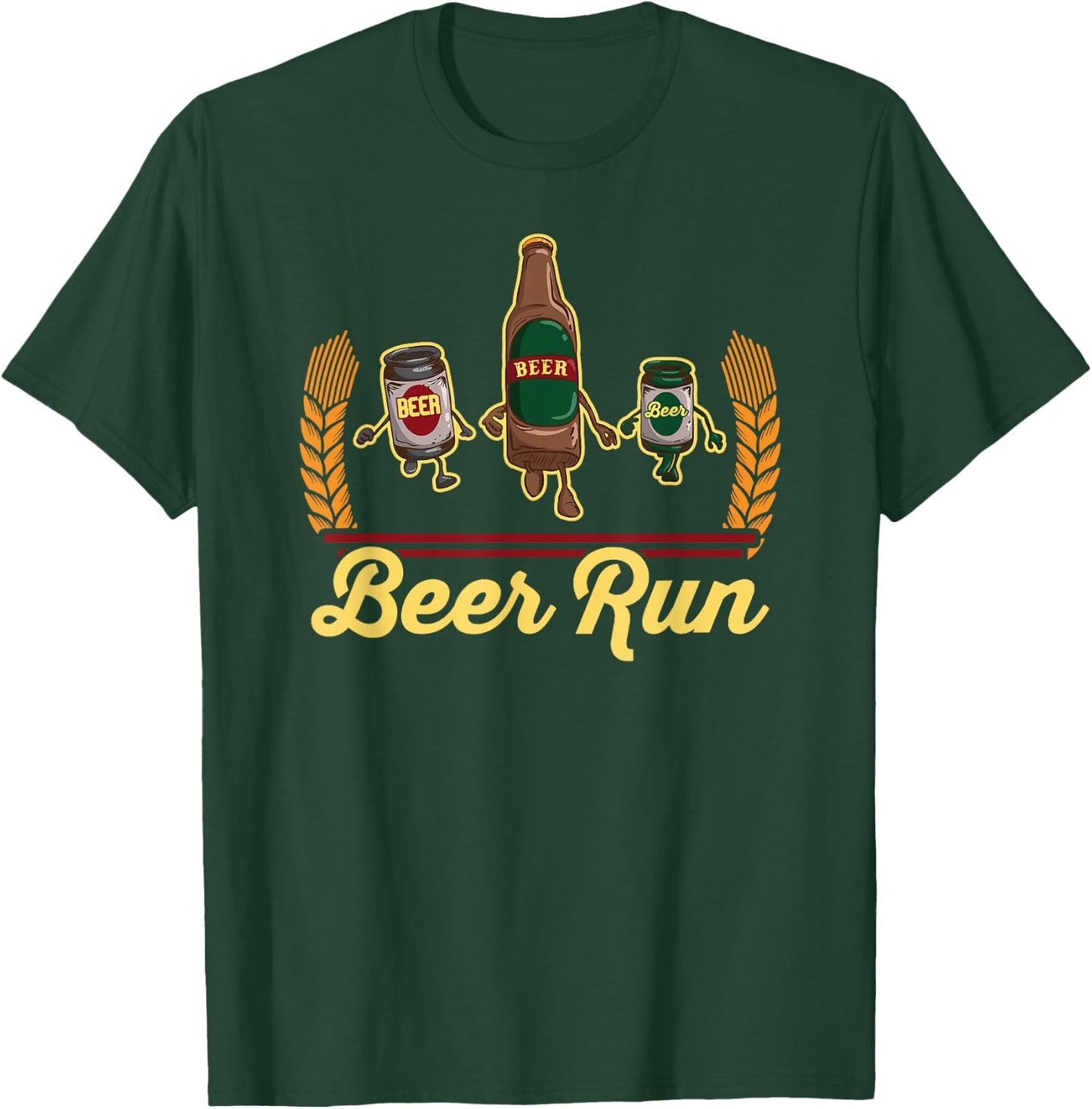 Funny Beer Running Gift Shirt BEER RUN T-Shirt - T-Shirt | Forest
