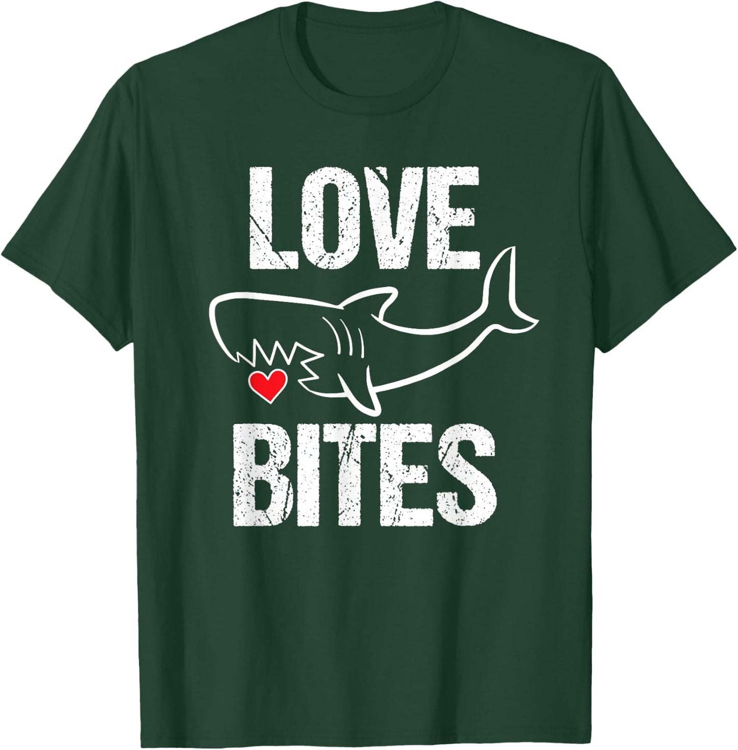Valentines Shirt Boys Funny Shark Love Bites Quote T-Shirt - T-Shirt | Forest