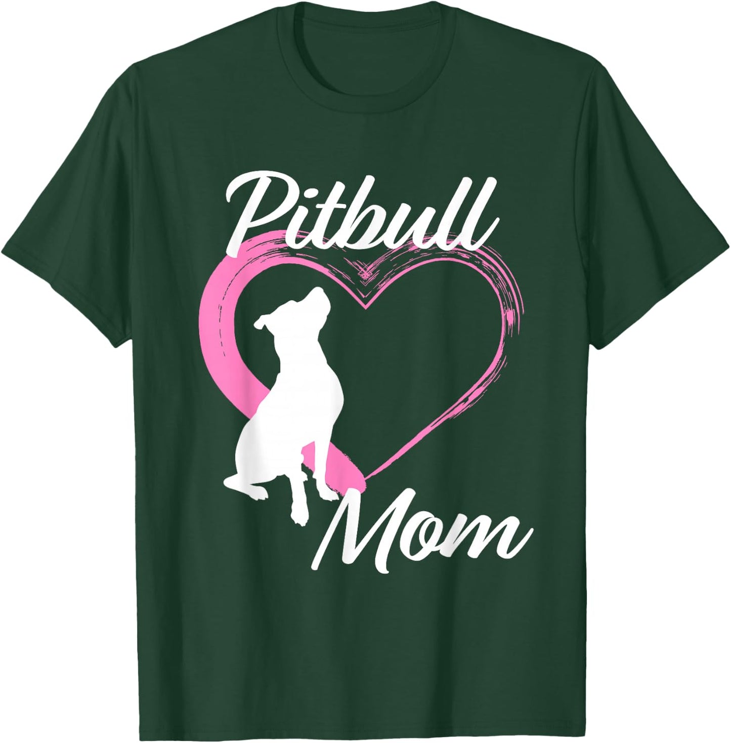 Pitbull Gifts for Pitbull Lovers Cute Pitbull Mom Pink Heart T-Shirt - T-Shirt | Forest