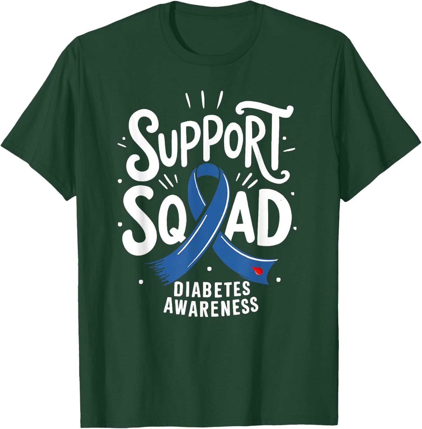 Support Squad Diabetes Awareness T1D T2D T-Shirt - T-Shirt | Forest
