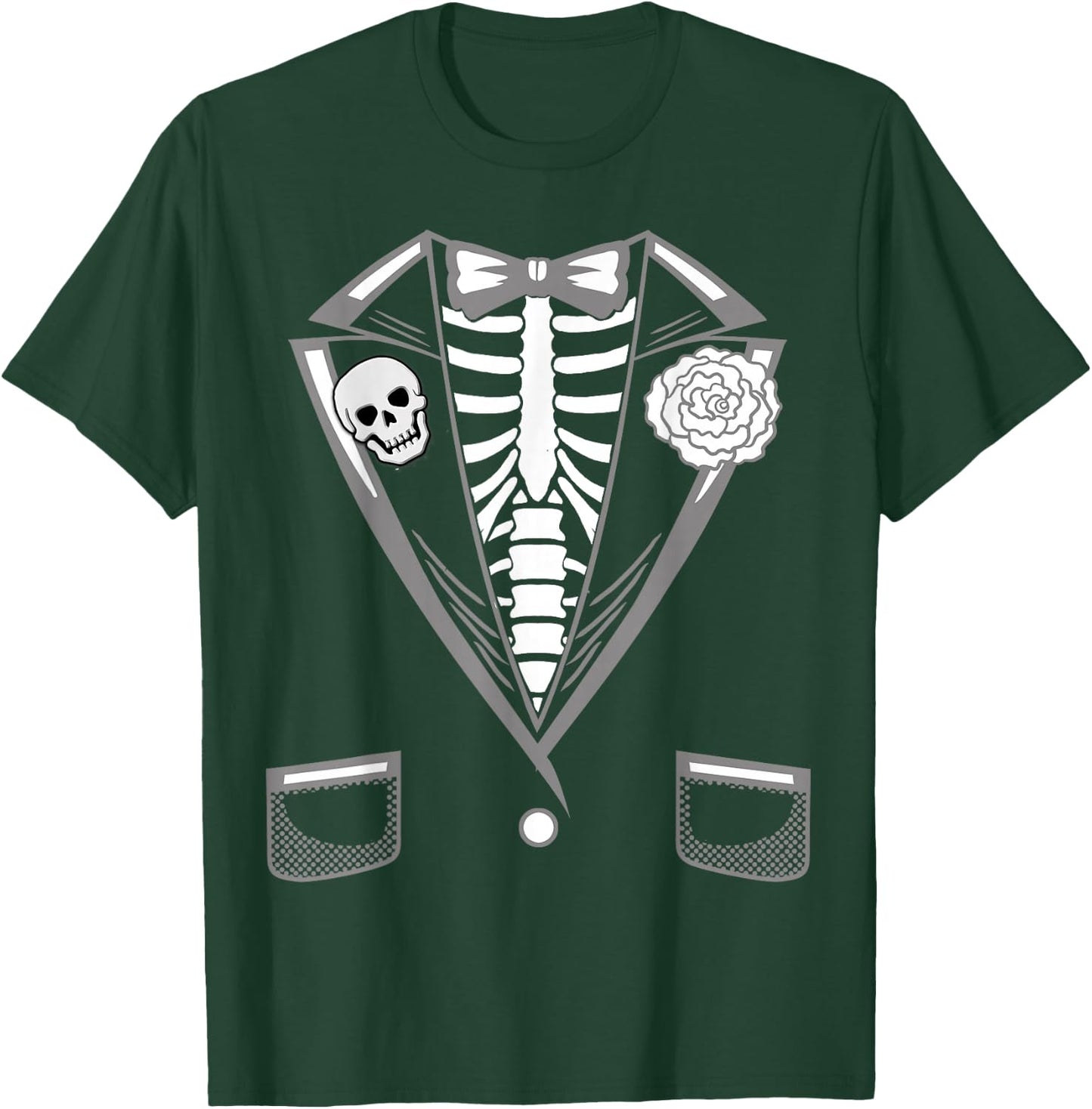 Halloween Costume Funny Skeleton Tuxedo T-Shirt - T-Shirt | Forest