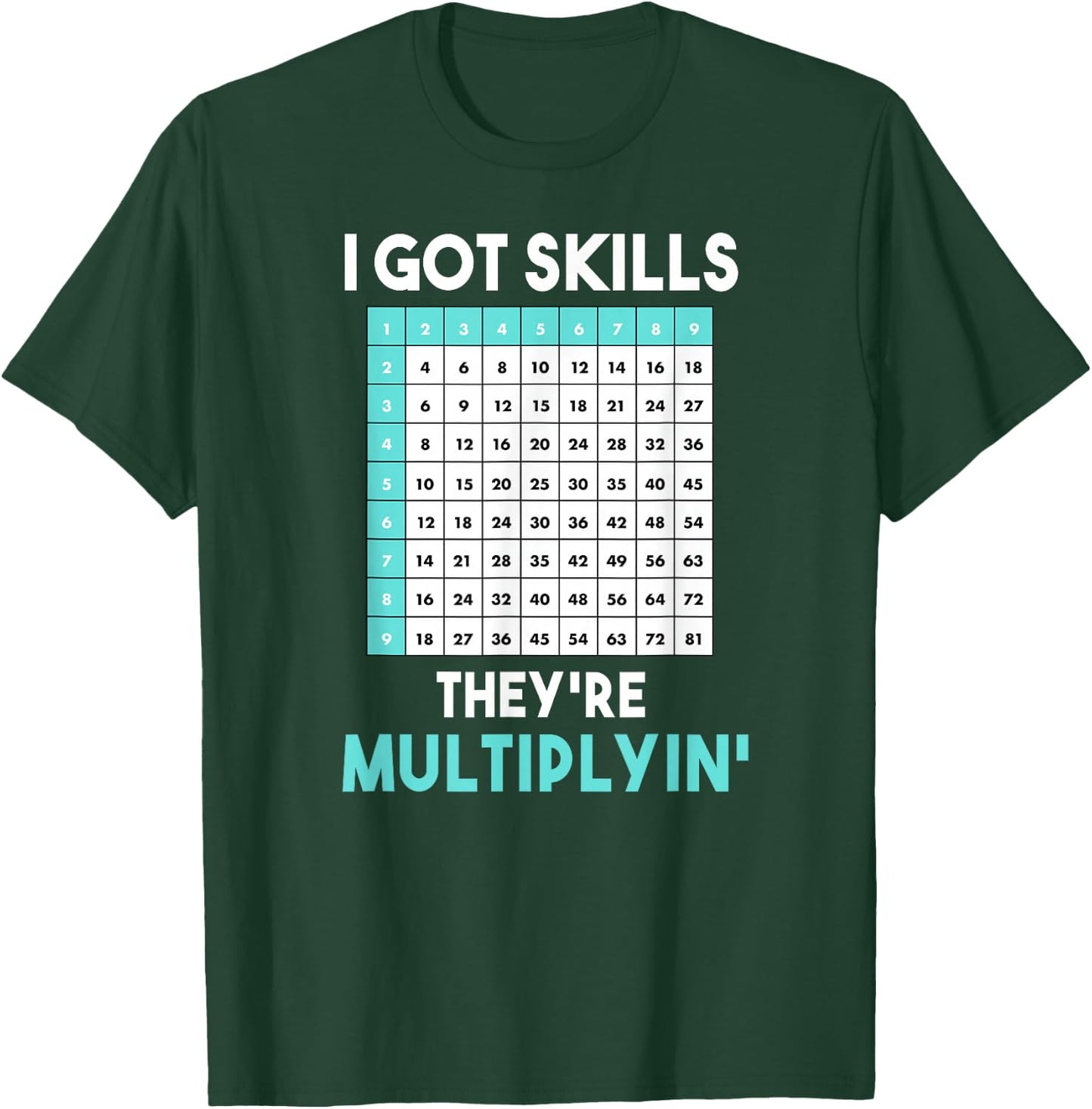 I Got Skills They're Multiplying Funny Math Teacher Women T-Shirt - T-Shirt | Forest