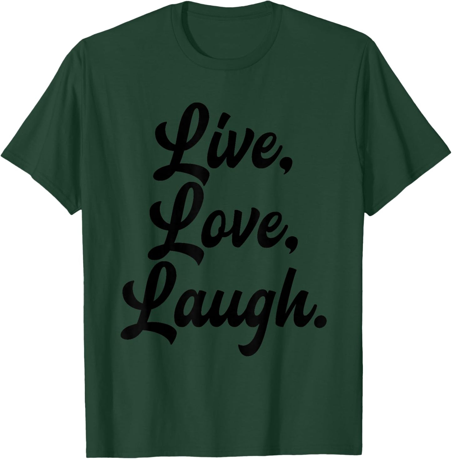 Laugh Love Live Retro Meditation Mindful Positivity Gift T-Shirt - T-Shirt | Forest