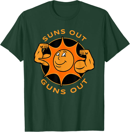 Funny Suns Out Guns Out Summer Gift Bodybuilders T-Shirt - T-Shirt | Forest