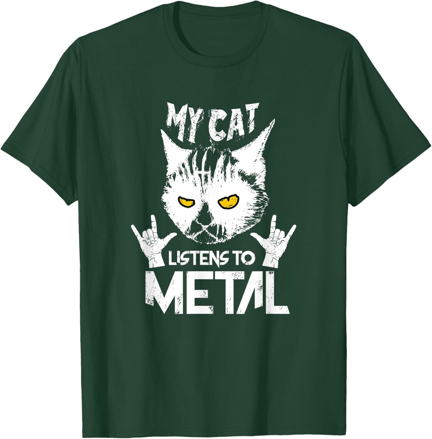 Heavy Metal with Cat T-Shirt - T-Shirt | Forest