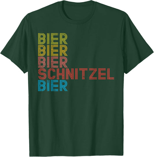 Retro Bier Schnitzel Beer Oktoberfest Drinking Team T-Shirt - T-Shirt | Forest