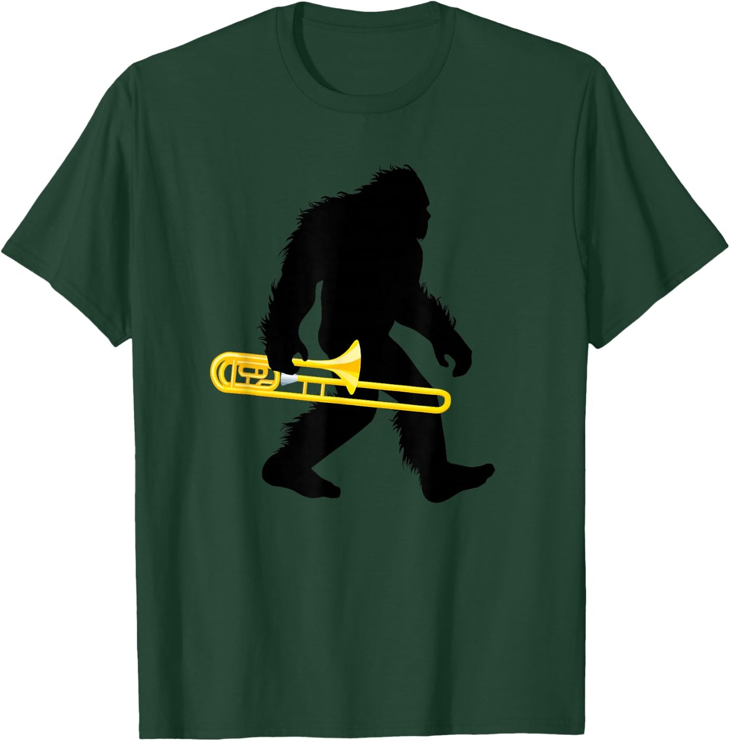 Bigfoot Trombone Sasquatch Trombonist Apparel T-Shirt - T-Shirt | Forest