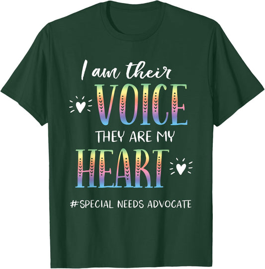 SPED Teacher Special Needs Advocate Gift I Am Their Voice Women T-Shirt - T-Shirt | Forest