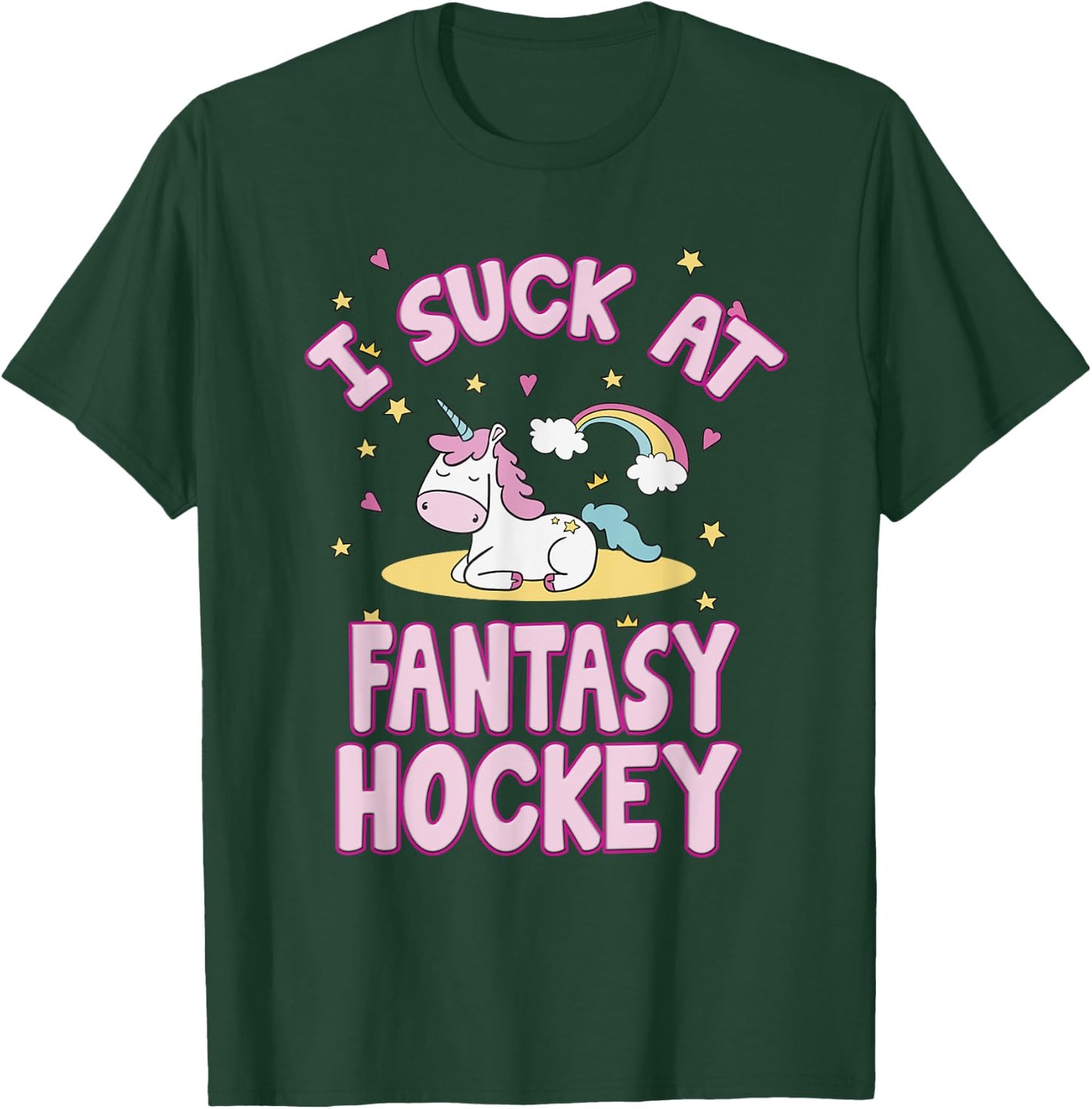 I Suck At Fantasy Hockey Draft Party Men Women T Shirt T-Shirt - T-Shirt | Forest