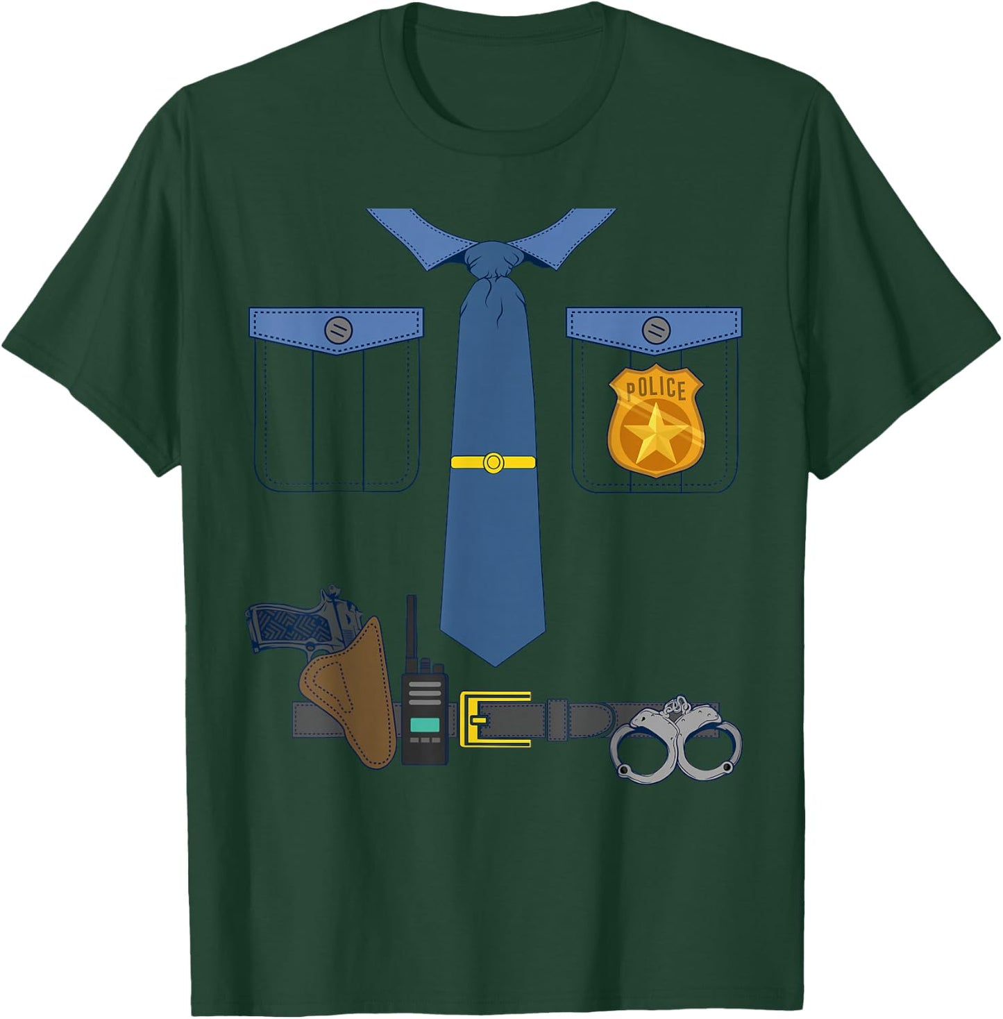 Halloween Kids Dress Up Police Shirt Officer COP Costume T-Shirt - T-Shirt | Forest