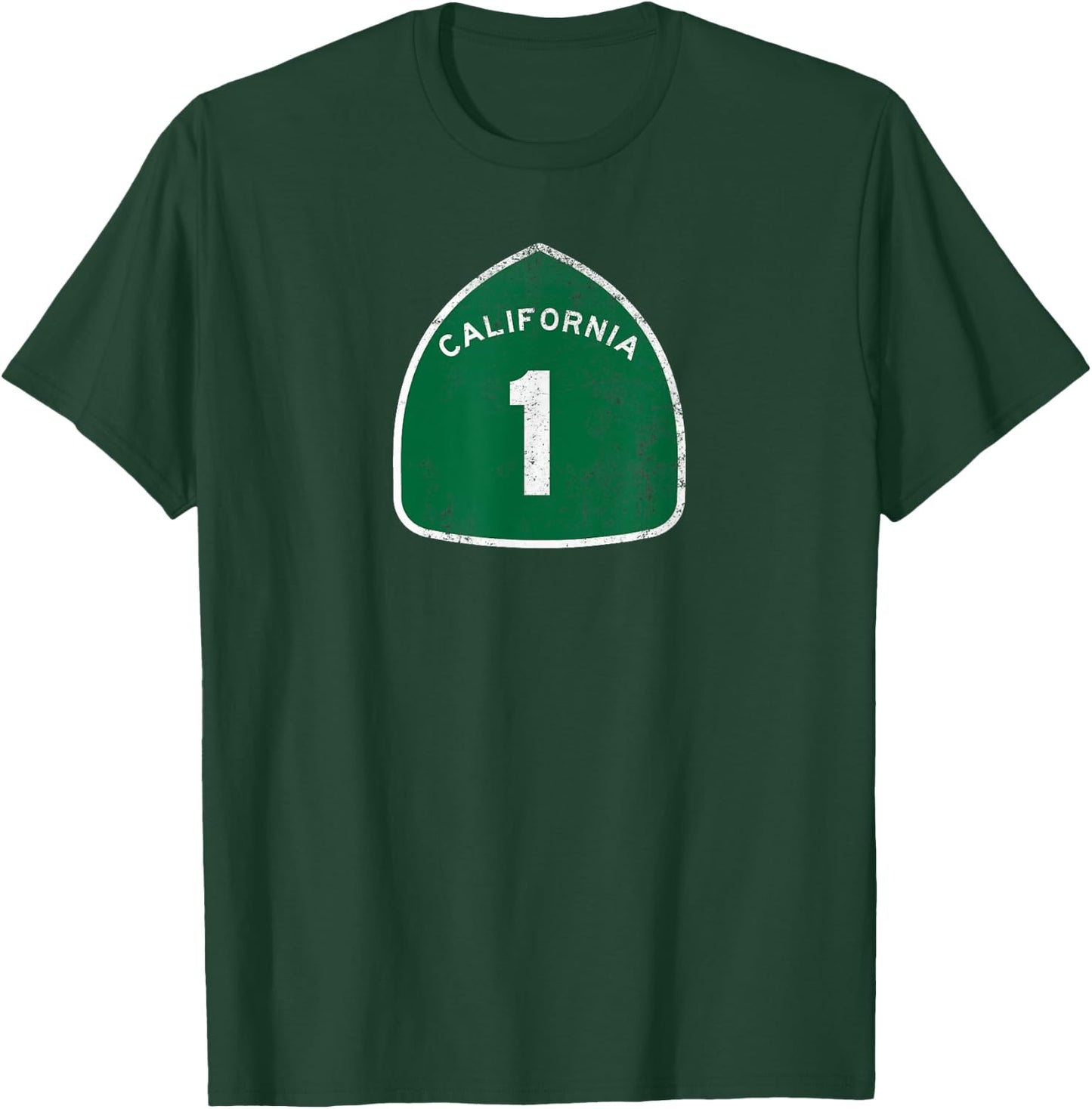 HIGHWAY 1 Shirt | NOR CAL Pacific Coast Retro Shirt T-Shirt - T-Shirt | Forest