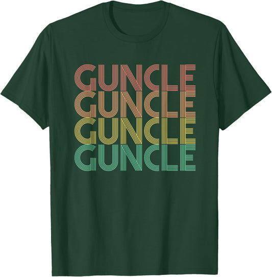 Guncle Matching Family Retro T-Shirt - T-Shirt | Forest