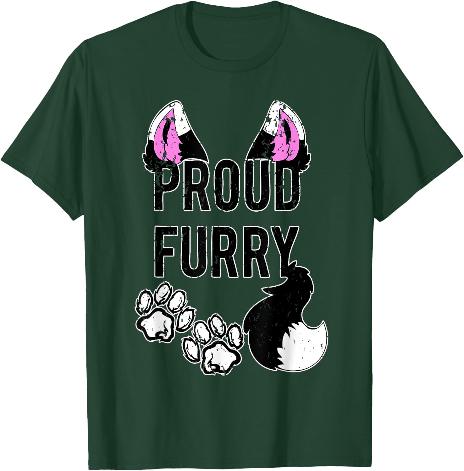 Proud Furry Shirt Furries Shirt Tail and Ears Cosplay Shirt T-Shirt - T-Shirt | Forest