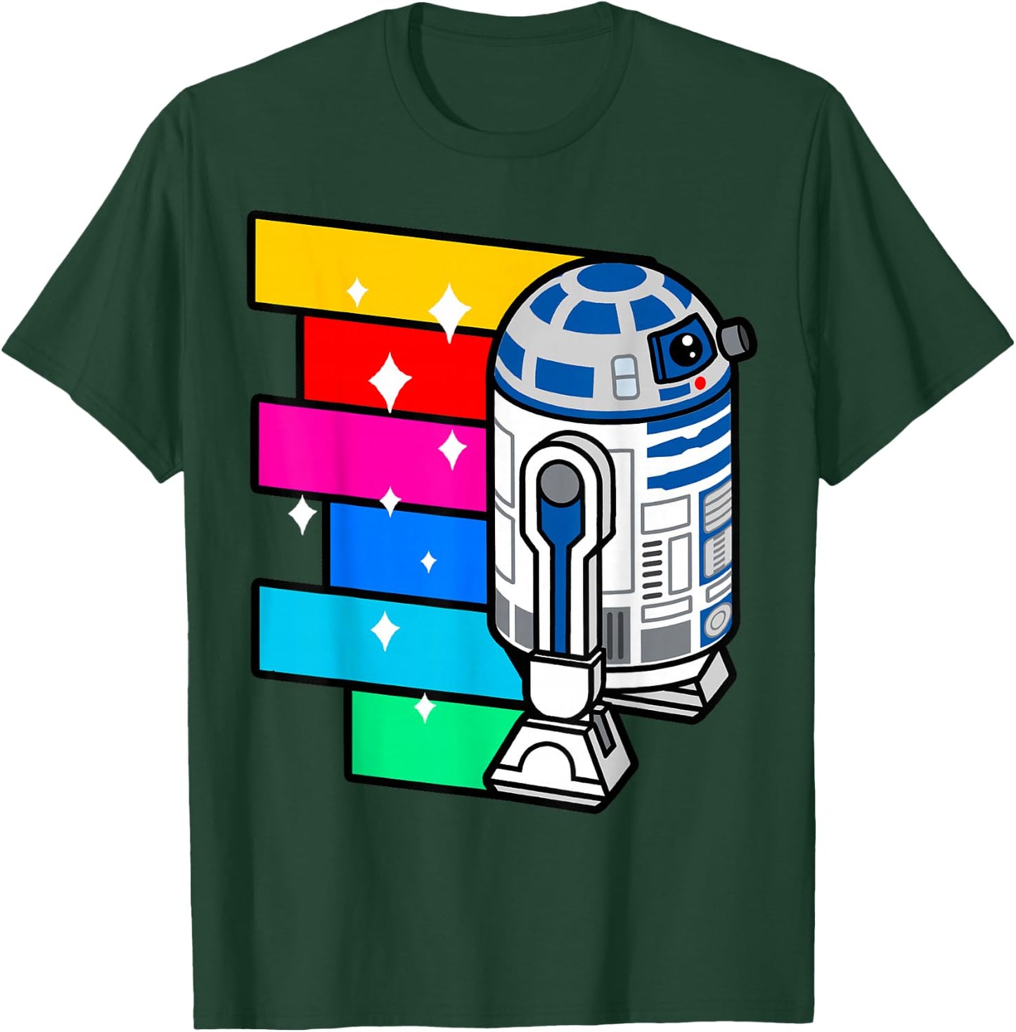 Star Wars R2-D2 Rainbow Roll Cartoon Graphic C1 T-Shirt - T-Shirt | Forest