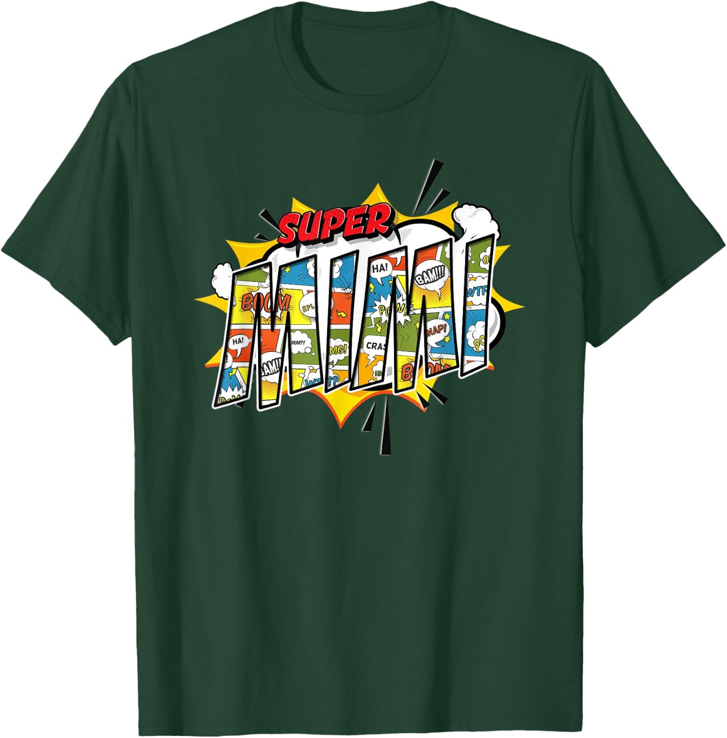 Super Mimi Comic Style Family Gift Superhero Grandmas T-Shirt - T-Shirt | Forest