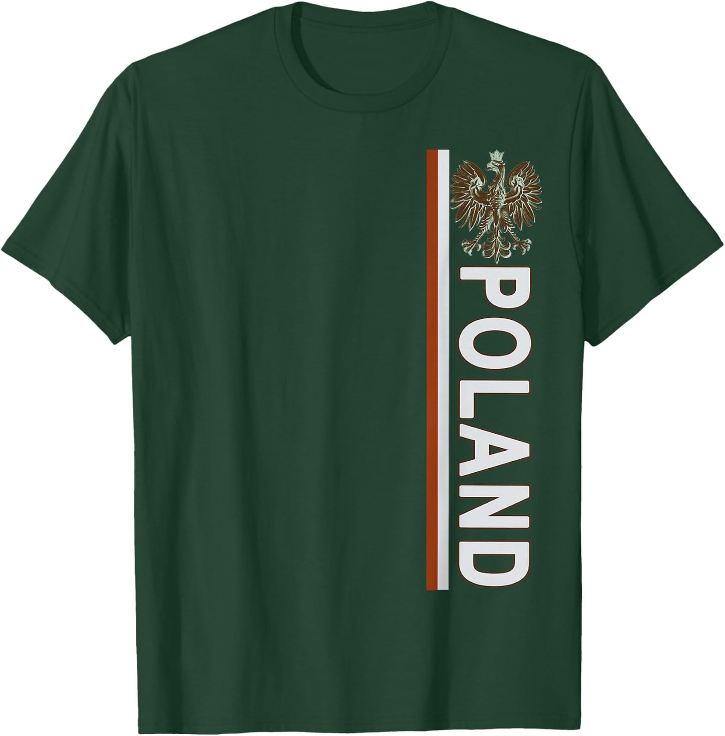 Left-side Distressed-effect Polish Flag & Emblem of Poland T-Shirt - T-Shirt | Forest