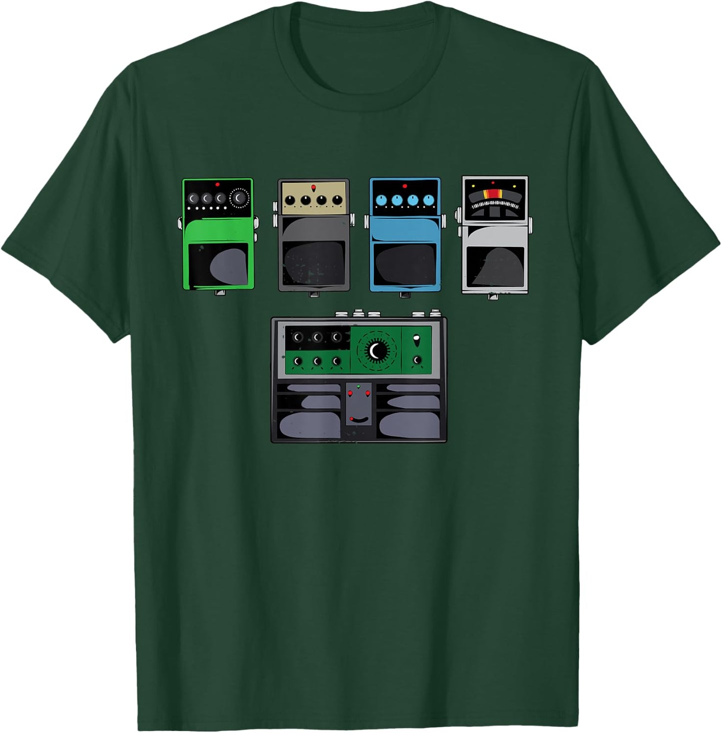 Guitar Pedals T Shirt | Classic Rock Effects Guitarist Gift T-Shirt - T-Shirt | Forest