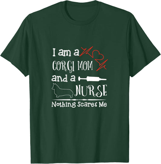 Funny Nursing Gift Corgi Nurse Mom Lover Week Gear T-Shirt - T-Shirt | Forest