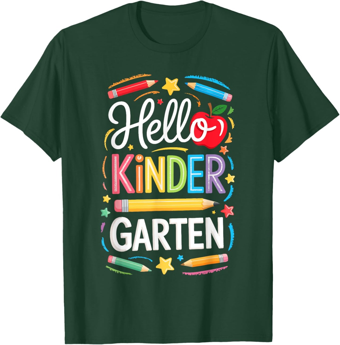 Hello Kindergarten Shirt Boy Girl Teacher Back To School T-Shirt - T-Shirt | Forest