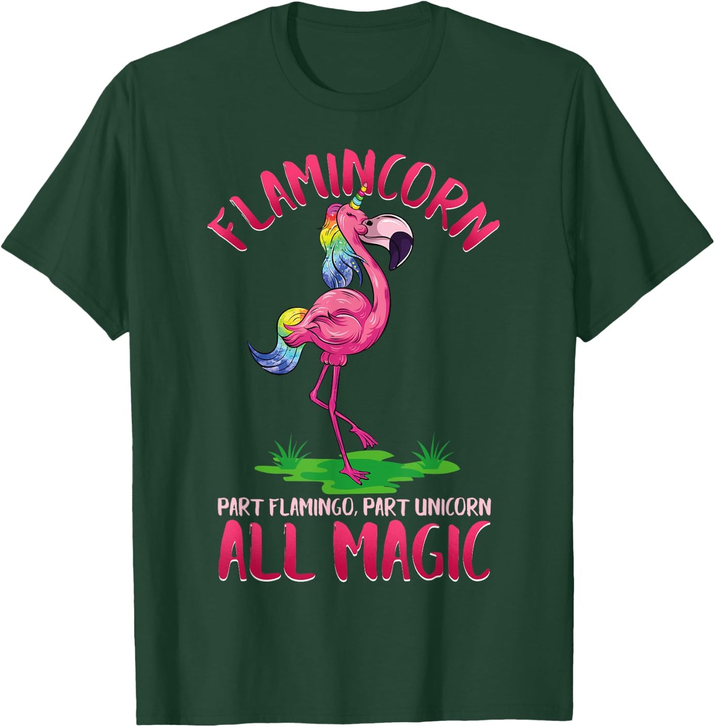 Flamincorn Flamingo & Unicorn T-Shirt - T-Shirt | Forest
