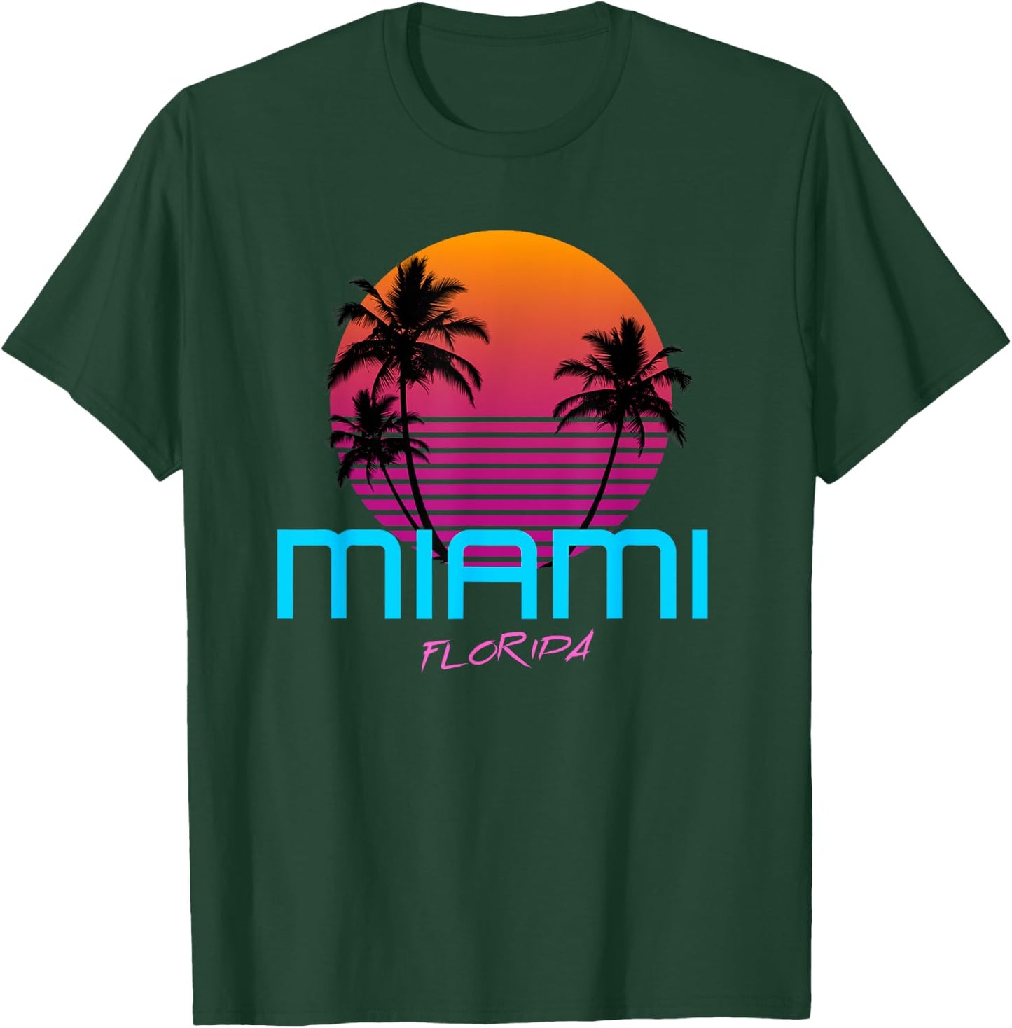 Miami Florida Retro 80s T-Shirt - T-Shirt | Forest