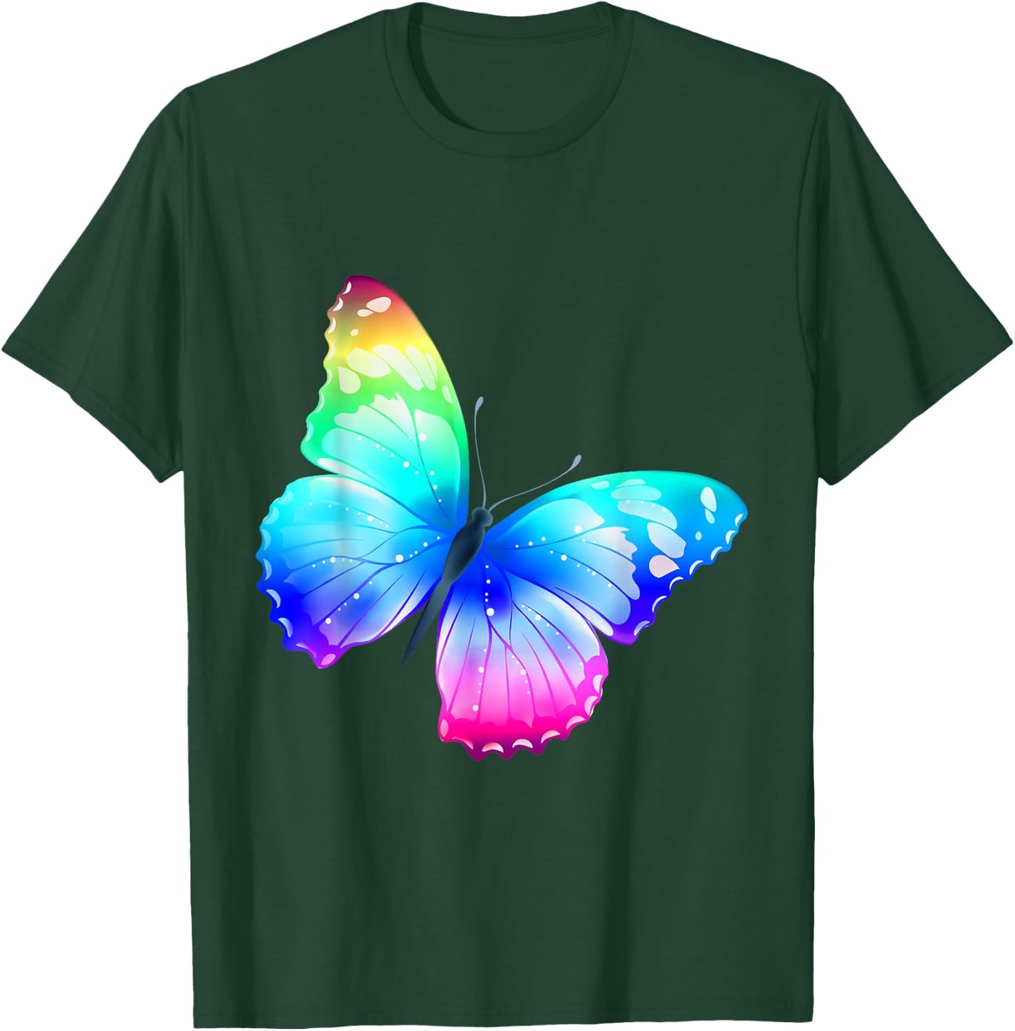 Monarch Butterfly Rainbow Cute Pastel Festival Colorful T-Shirt - T-Shirt | Forest
