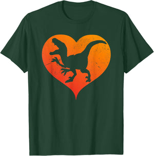 I Love Dinosaurs Velociraptor I Heart Dinosaurs Shirt T-Shirt - T-Shirt | Forest