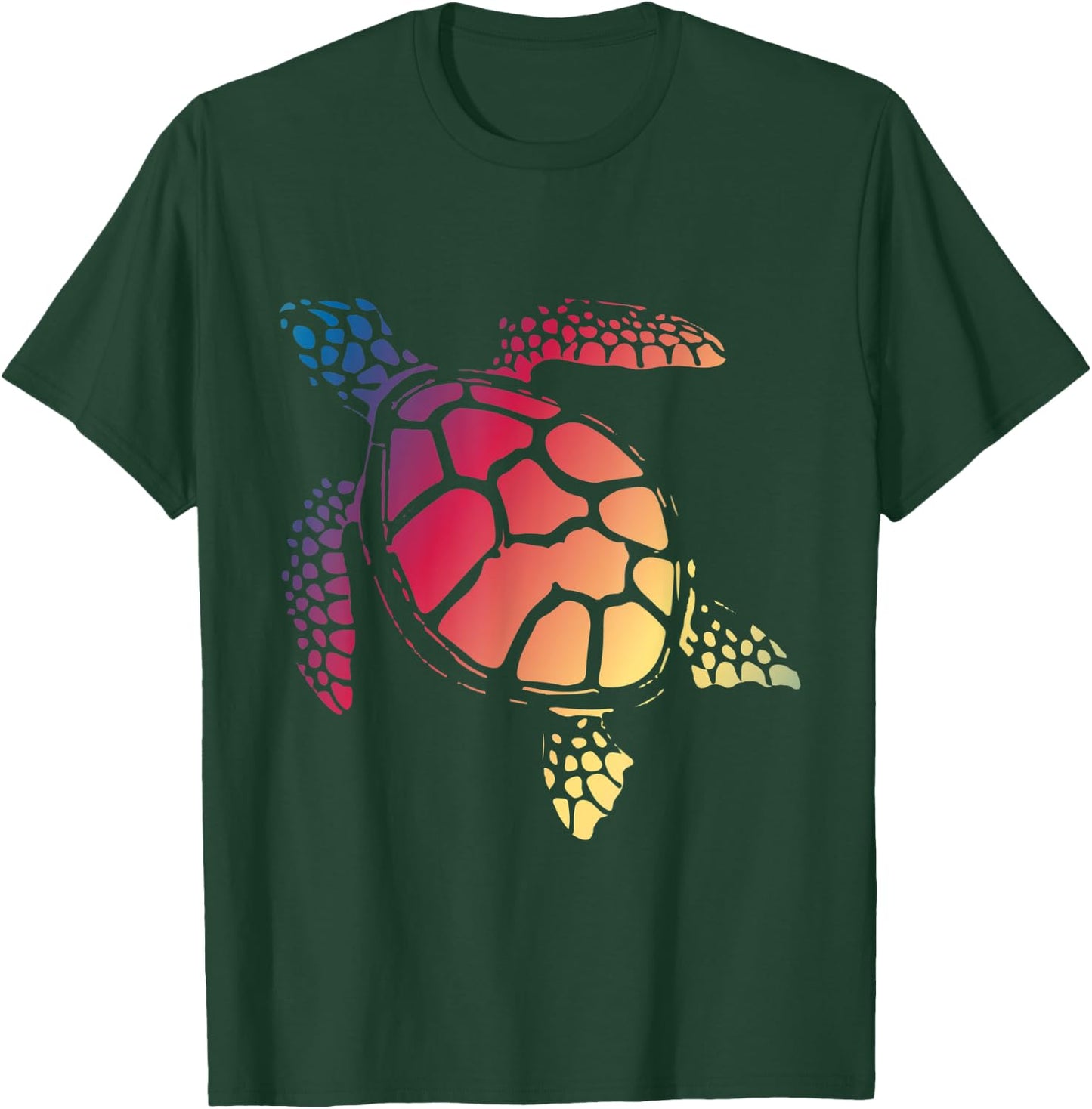 Turtle Art Colorful Sea Reptile Nature Gift Turtle T-Shirt - T-Shirt | Forest