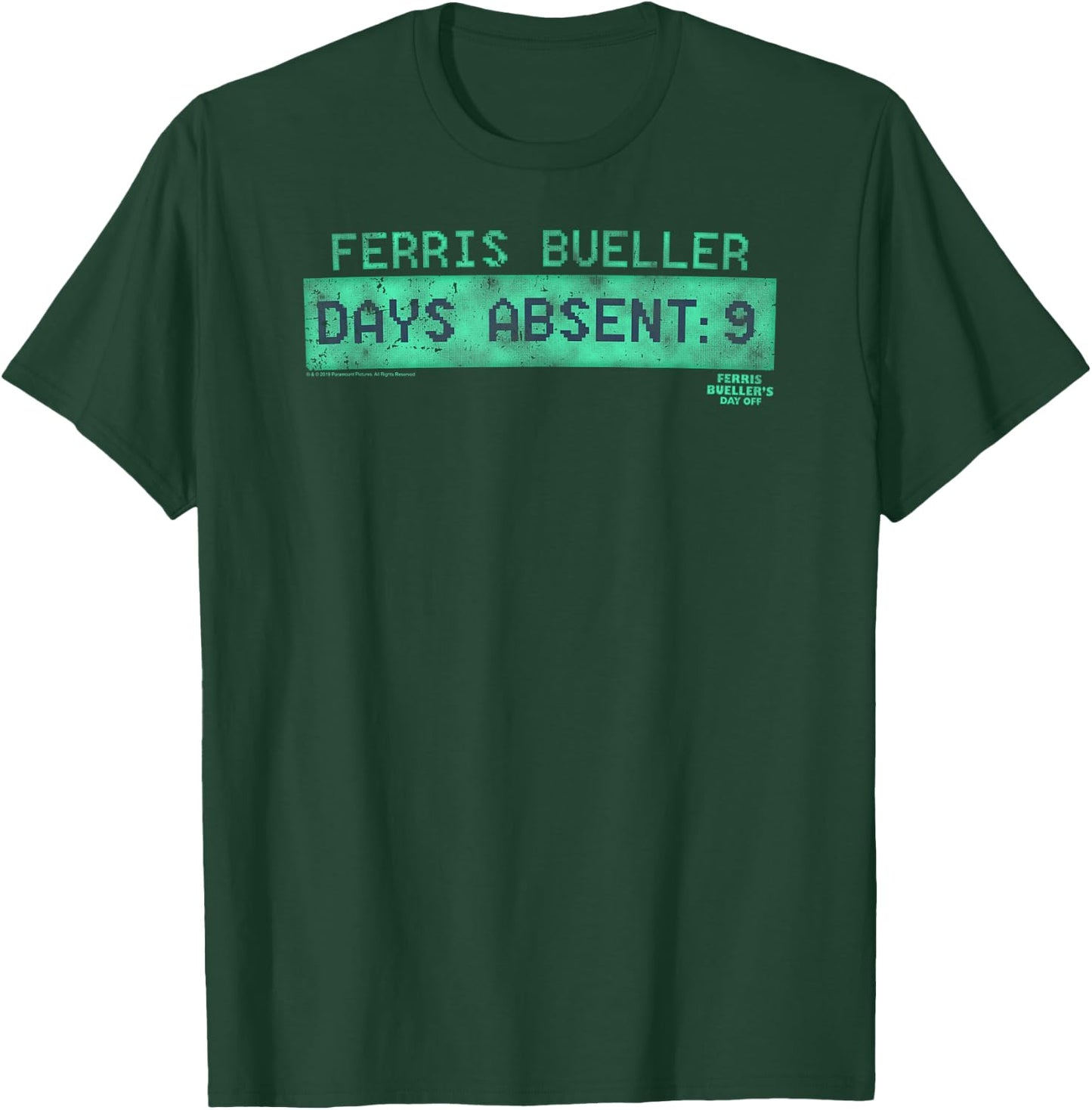 Ferris Bueller's Day Off Days Absent: 9 Funny Movie T-Shirt - T-Shirt | Forest