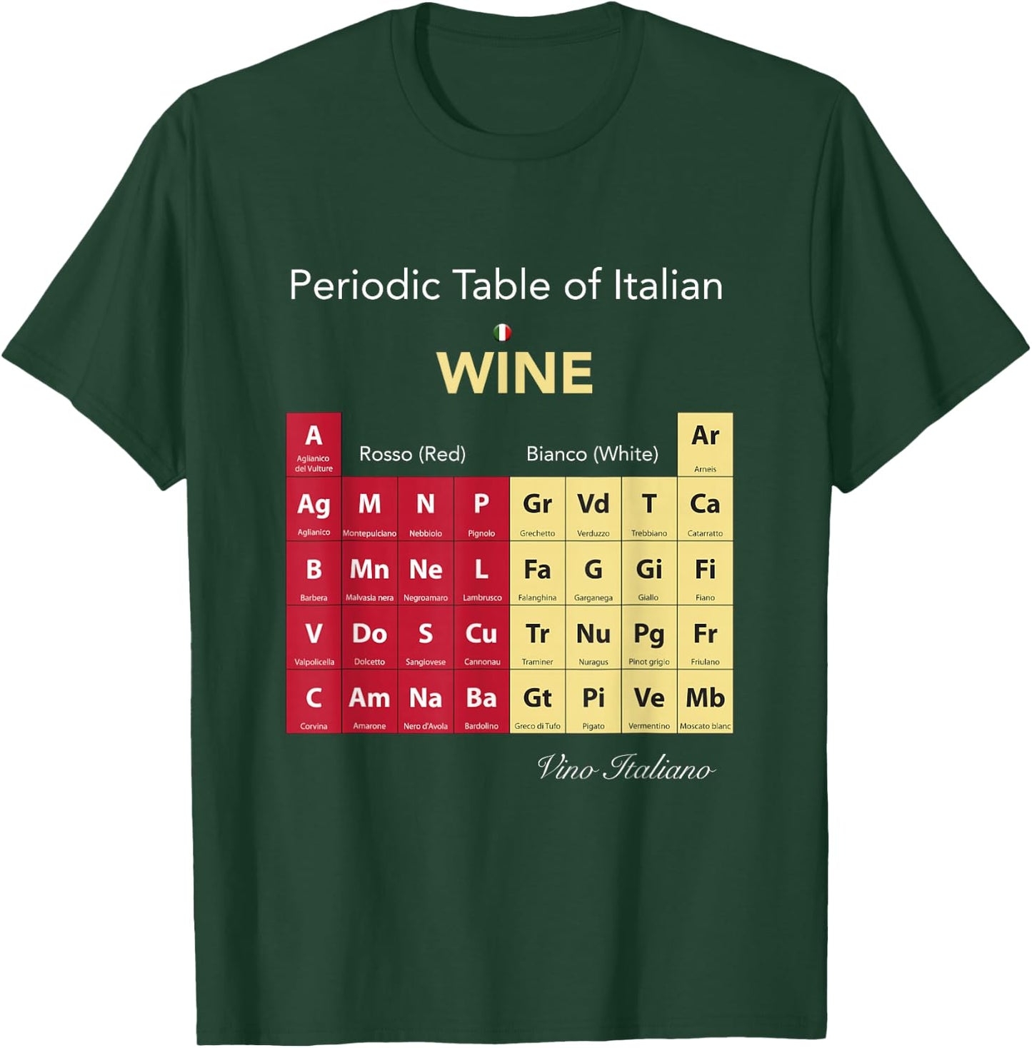 Periodic Table of Italian Wine T-Shirt - T-Shirt | Forest