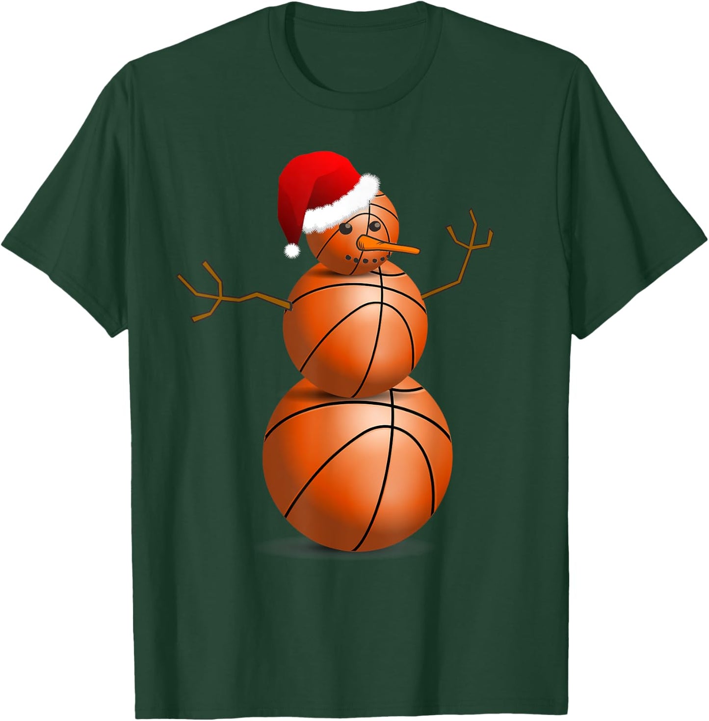 Christmas Basketball Shirt - Basketball Snowman T-Shirt - T-Shirt | Forest